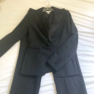 LOFT Black Tuxedo Strip Pants